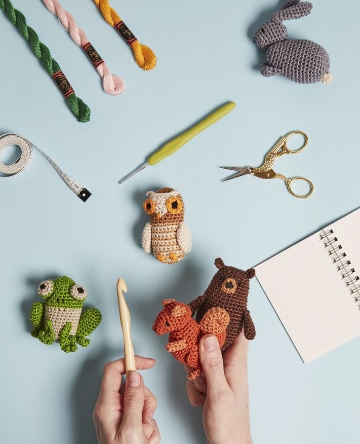 Animaux 3D au crochet en coton perlé DMC