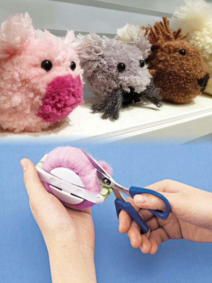 Kleine diertjes met de Clover Pompon maker