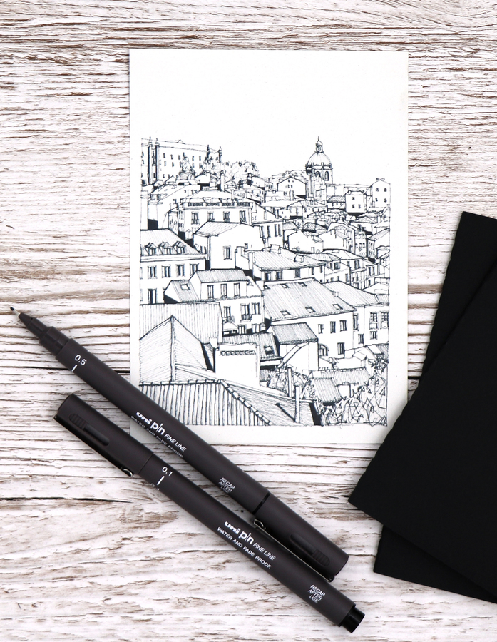 Uni Pin Fineliner : Perfekt voor Urban Sketching
