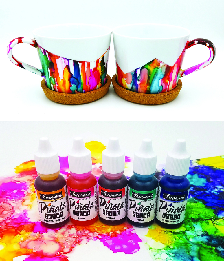 Alcohol Ink de Piñata sur la porcelaine !