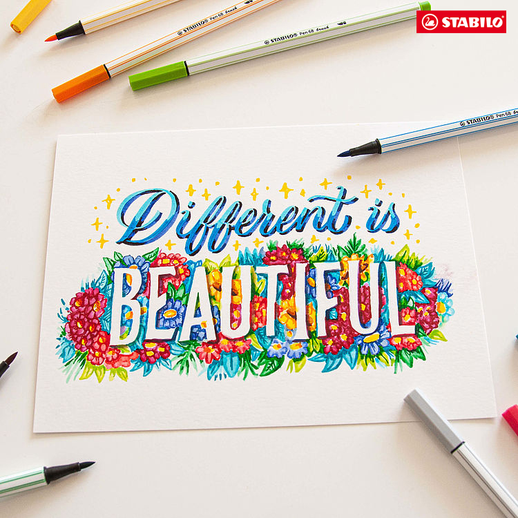  De magnifiques lettrings avec STABILO Pen 68 brush