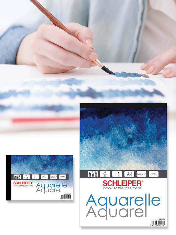 Peindre à l'aquarelle sur les blocs Aquarelle de Schleiper
