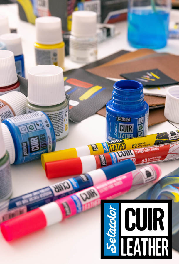35 kleuren + 10 stiften voor leer: SETACOLOR Leather van Pébéo