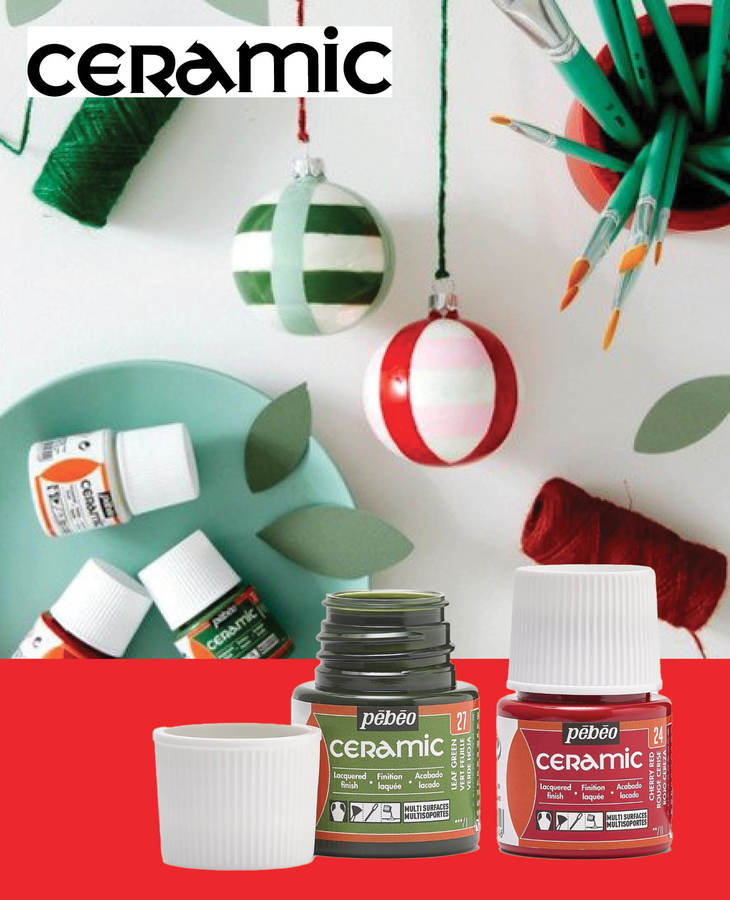 Gladde decoraties versierd met CERAMIC van Pébéo